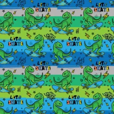 Papir za pakiranje s uzorkom T-Rexa na skateboardu 100x70cm