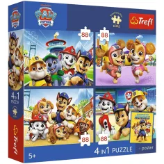 Paw Patrol - 4 x 88 komada Premium Plus Kids puzzle - Trefl