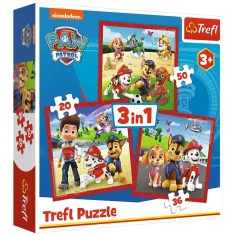 Paw Patrol: Sretni psići 3 u 1 puzzle - Trefl