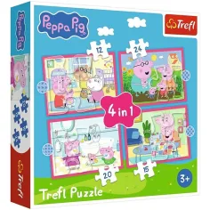 Peppa prasica - 4 u 1 - 12,15,20,24 komada puzzle - Trefl