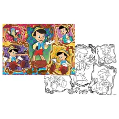Pinokio 2 u 1, puzzle od 108 dijelova i bojanka 70x50 cm - Lisciani slika 2