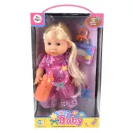 Plavokosa beba sa bočicom za bebe sa dodacima i zvukom