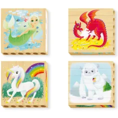PlayBio Fantastic creatures 4 u 1 puzzle od trupaca - Quercetti slika 2