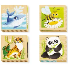 PlayBio Ugrožene životinje 4 u 1 puzzle - Quercetti slika 2