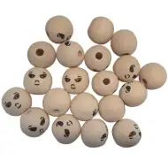 PlayBox: Drvene kuglice s različitim licima promjera 22 mm, 20 komada