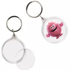 PlayBox: Prozirni okrugli privjesak za ključeve promjera 5cm 1kom