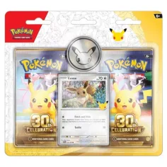 Pokémon TCG: 30. obljetnica 2-pack blister – Široki (Eevee promo + Pikachu kovanica)