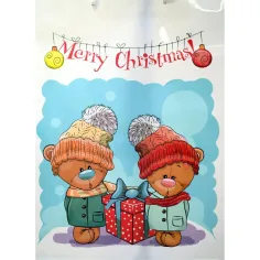 Poklon torba s božićnim medvjedićima i natpisom Merry Christmas 32,5x45,5x10cm