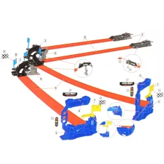 Power Track: Set trkaće staze od 22 dijela s raskrižjem i 2 mala autića na povlačenje 1/64 slika 2