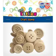 Prirodni drveni gumbi u pakiranju od 24 komada