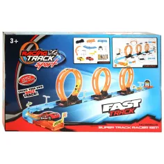 Racing Track: 28-dijelni set trkaće staze s 3 petlje i 2 auta na povlačenje 1/64 slika 3