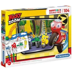 Ricky Zoom Double 2 u 1 - 104 komada bojanka dvostrana puzzle - Clementoni