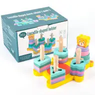 Šarena drvena igračka za razvoj vještina beba sa medvjedićem