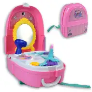 Set ružičaste ljepote u ruksaku sa šminkom, ogledalom i dodacima