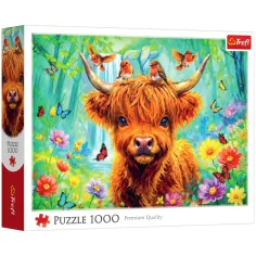 Škotska krava 1000 dijelova puzzle - Trefl