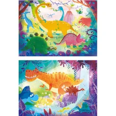Smiješni dinosauri Supercolor 2u1 puzzle 2x60kom - Clementoni slika 2