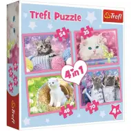 Smiješni mačići 4 u 1 70-54-48-35 kom puzzle - Trefl