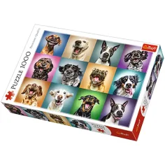 Smiješni pas portreti 1000 komada Puzzle - Trefl