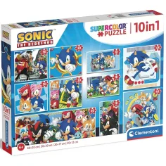 Sonic jež 10 u 1 supercolor puzzle - Clementoni slika 1