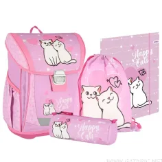 Spirit: Sretan Mačak ružičasti set školskih torbi 38x28x17cm