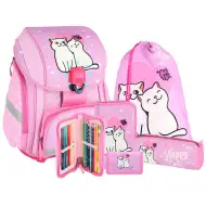 Spirit: Happy Cats uzorak, LED školska torba, set ruksaka od 5 komada