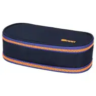 Spirit: Indigo plava pernica s neon narančastim patentnim zatvaračem 23x10 cm