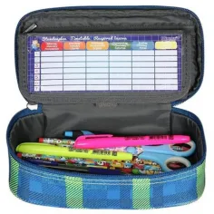 Spirit: My Bag plava karirana ovalna pernica 23x10cm slika 2