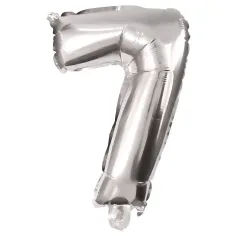 Srebrni folijski balon s brojem 7 – 86cm