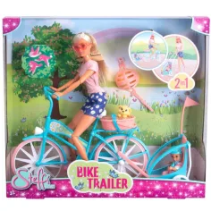 Steffi Love: Biciklistička Steffi lutka s dječjim prikolicom - Simba Toys