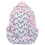 St.Right Grey Panda ružičasto-siva panda print školska torba s tri odjeljka, ruksak 39x27x17cm