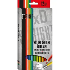 St.Right Šesterokutna šarena olovka s gumicom 12 komada