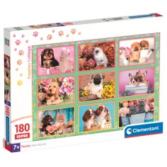 Pas i mačići Super puzzle 180 kom - Clementoni