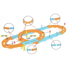 Super Track Set trkaćih staza od 24 dijela sa spiralnim i vučnim automobilom 1/64 slika 3