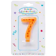 Svijeća sa žutim zvijezdicama broj 7