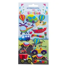 The Littlies: Šareni automobili 3D pufasti naljepnica set 10x22cm na listu slika 1