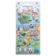 The Littlies: Set 3D pufastihova naljepnica s uzorkom lopte 10x22cm na listu