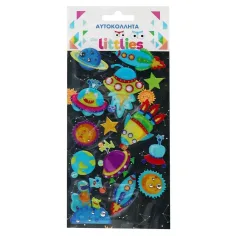The Littlies: Astronaut 3D pufasti set naljepnica 10x22cm na listu