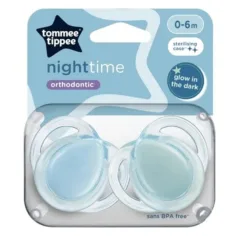Tommee Tippee: Noćno vrijeme set fluorescentnih ortodontskih dude 2 komada u više varijanti (0-6 mj.)