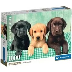 Tri mala labradora 1000 komada HQC puzzle s posterom - Clementoni