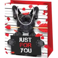 Uzorak psa Just for You normalna veličina poklon vrećica 11x6x15cm
