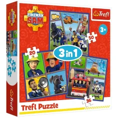 Vatrogasac Sam 3 u 1 50, 36 i 20 komada puzzle - Trefl