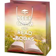 Velika poklon vrećica sa natpisom Keep Calm and Read Books 27x14x33cm