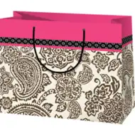 Velika poklon vrećica sa ružičastim obrubom 27x14x33cm