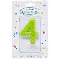 Zelena svijeća sa žutim zvijezdicama broj 4
