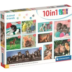 Životinjski prijatelji 10u1 super color puzzle - Clementoni