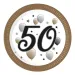 "50" godina papirnati tanjur s natpisom, set od 8 komada, 23 cm