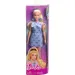 Barbie: Fashionista moderna plavuša lutka u plavoj haljini s uzorkom leptir mašne - Mattel