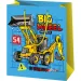 Big Wheel vrećica za poklone srednje veličine s uzorkom građevinskih strojeva 18x10x23 cm