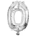 Brojni folija baloni srebrne boje – broj 0, 32 cm