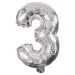 Brojni folija baloni srebrne boje – broj 3, 86 cm